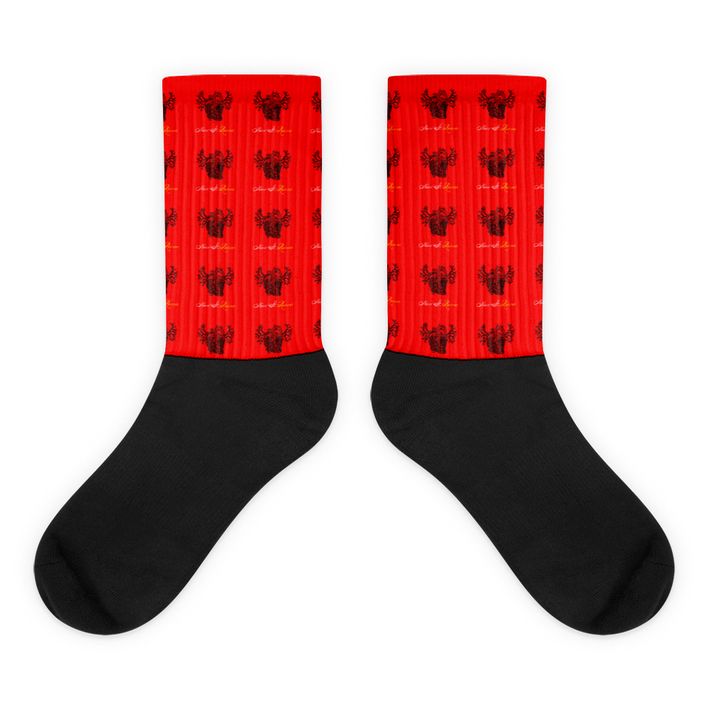 Novv St. Rivver Taxi Heart Socks (Red)