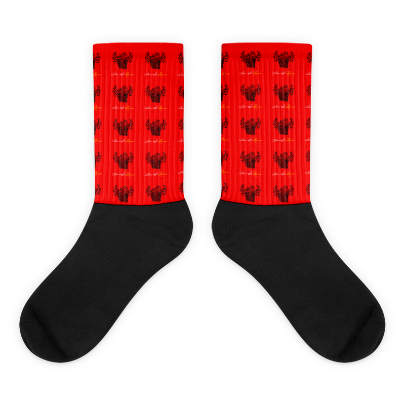 Novv St. Rivver Taxi Heart Socks (Red)