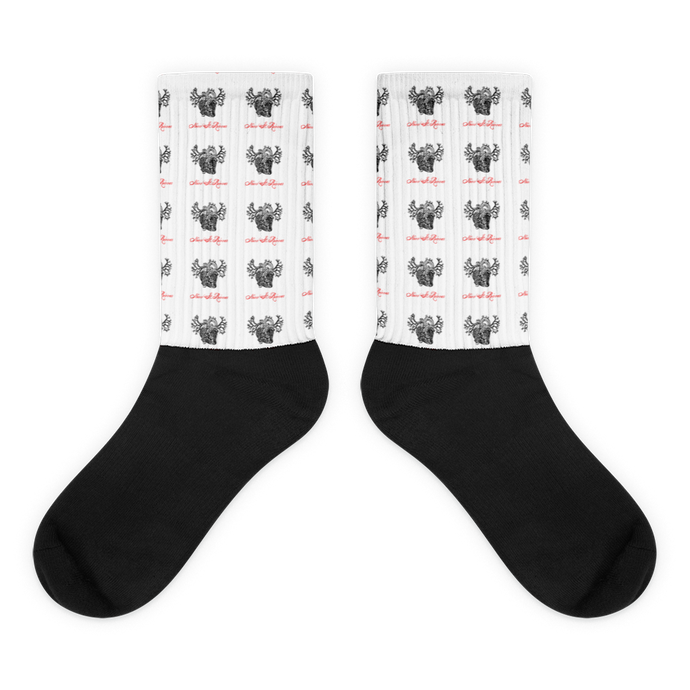 Novv St. Rivver Taxi Heart Socks (White)