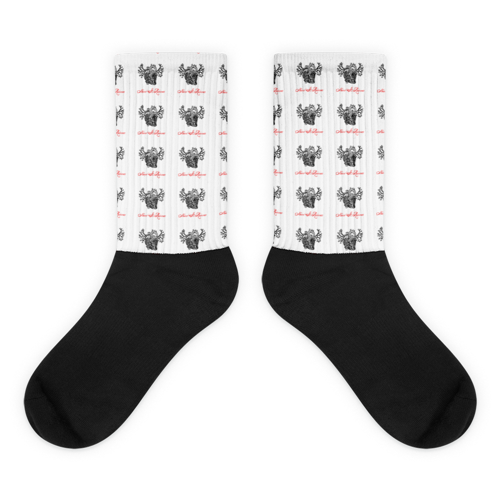 Novv St. Rivver Taxi Heart Socks (White)