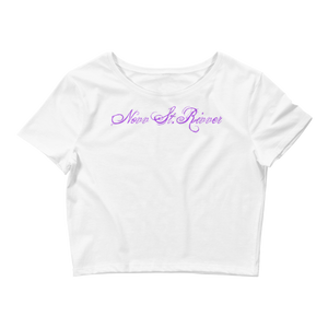 Novv St. Rivver Purple Heart Crop Top (White)